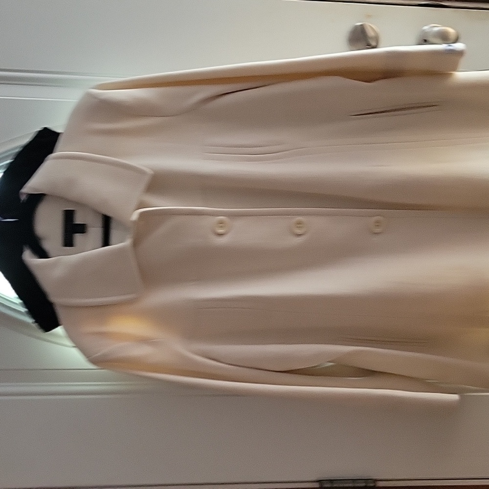 White wool blend coat plus size new